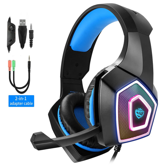 SZC V1 Blue 3.5mm Wired Gaming Headset